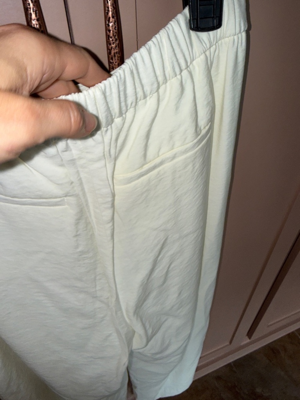 Banana Republic Pleated White Wide-Leg High-Waist Trousers - Picture 6 of 7
